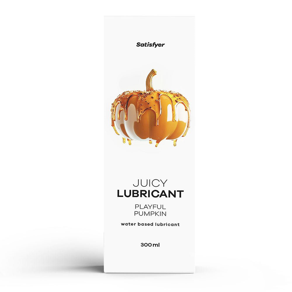 Satisfyer Juicy Lubricant 300 ml Playful Pumpkin - Pumpkin Spice Scented Water Based Lubricant - 300 ml Bottle - Silk and Sin