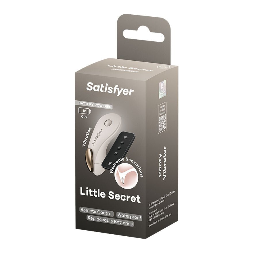Satisfyer Little Secret - Battery Series - Beige Panty Vibrator with Remote - Silk and Sin