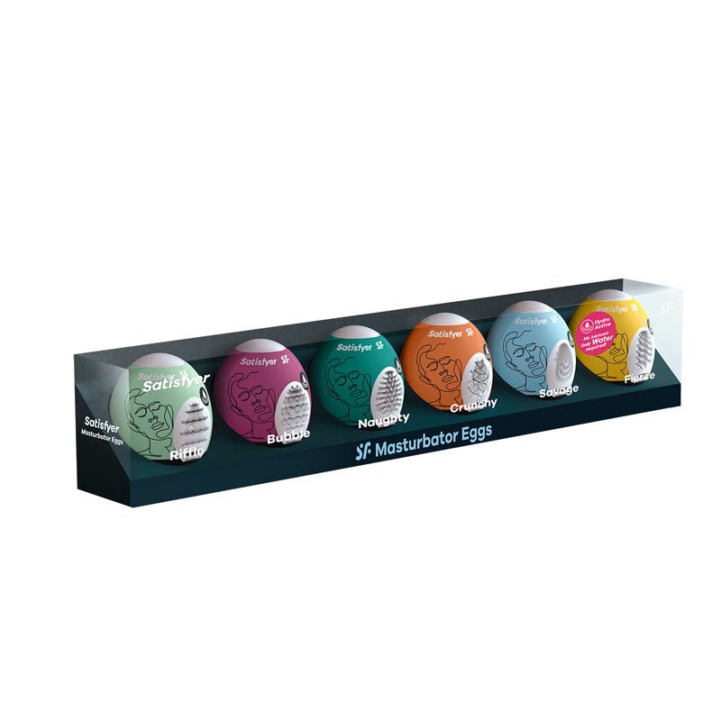 Satisfyer Masturbator Eggs - Mixed 6 Pack - Set of 6 Stroker Sleeves - silkandsin