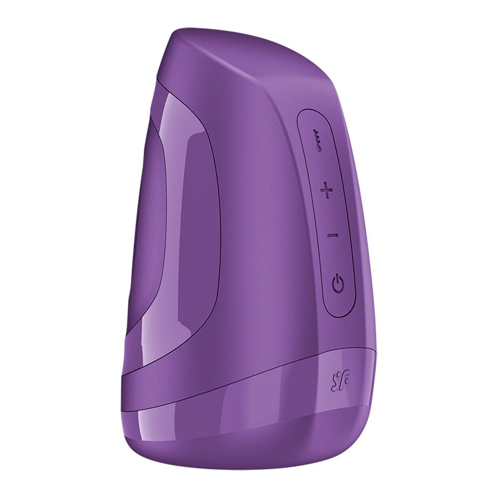 Satisfyer Men Heat Vibration - Battery Series - Purple Heating and Vibrating Masturbator - silkandsin