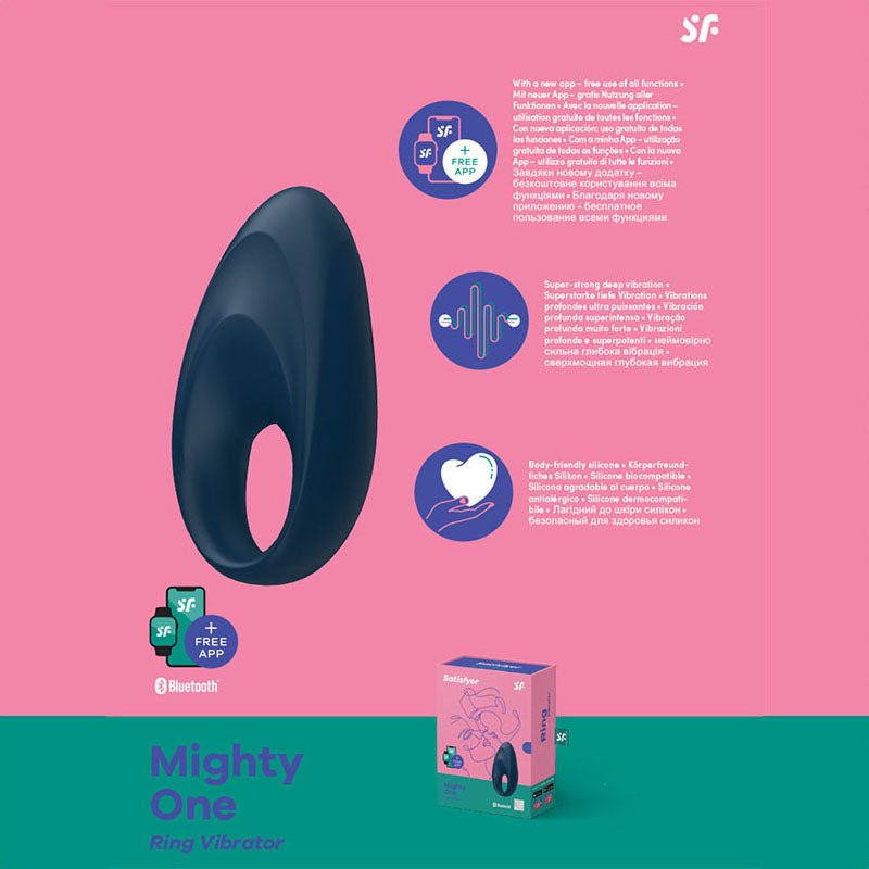 Satisfyer Mighty One - App Controlled Vibrating Cock Ring - silkandsin
