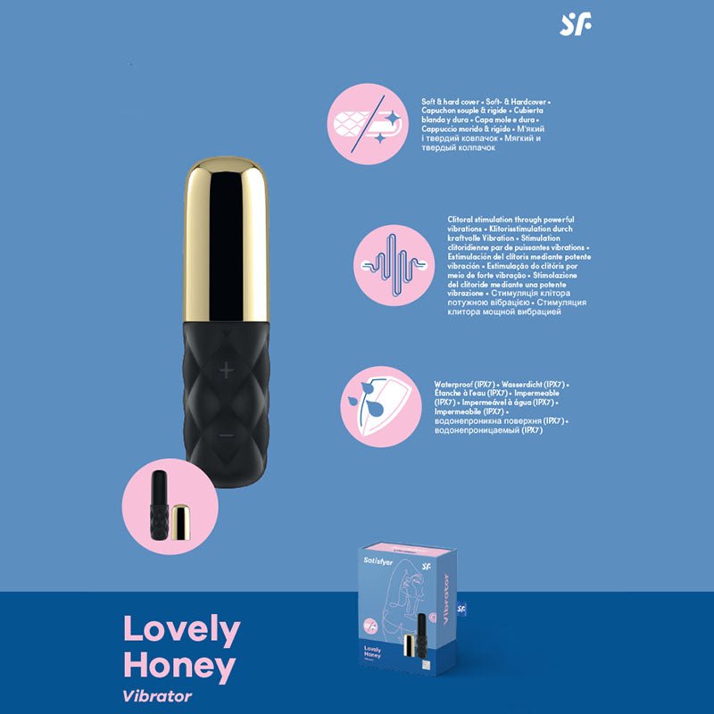 Satisfyer Mini Sparking Darling - Gold/Black USB Rechargeable Mini Vibrator - silkandsin