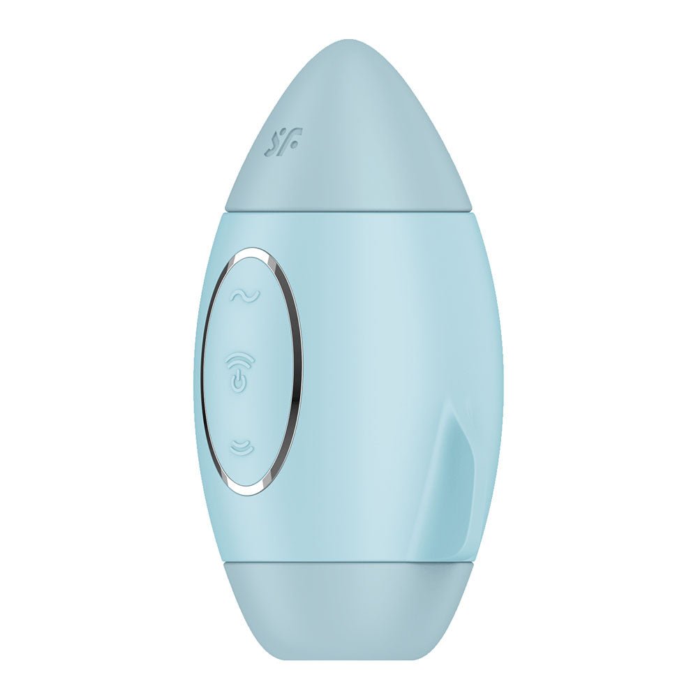 Satisfyer Mission Control - Blue - Blue USB Rechargeable Vibrating Air Pulse Stimulator - Silk and Sin