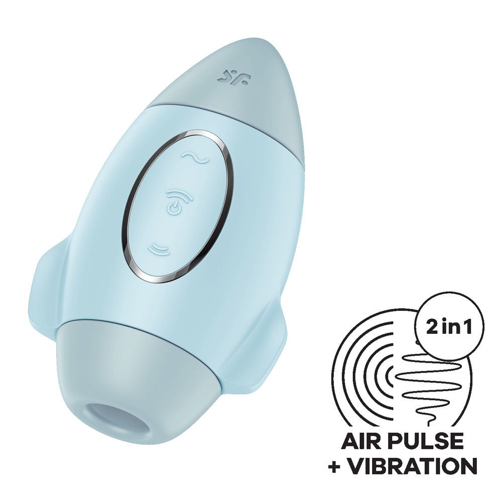 Satisfyer Mission Control - Blue - Blue USB Rechargeable Vibrating Air Pulse Stimulator - Silk and Sin