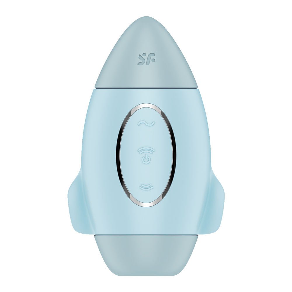 Satisfyer Mission Control - Blue - Blue USB Rechargeable Vibrating Air Pulse Stimulator - Silk and Sin