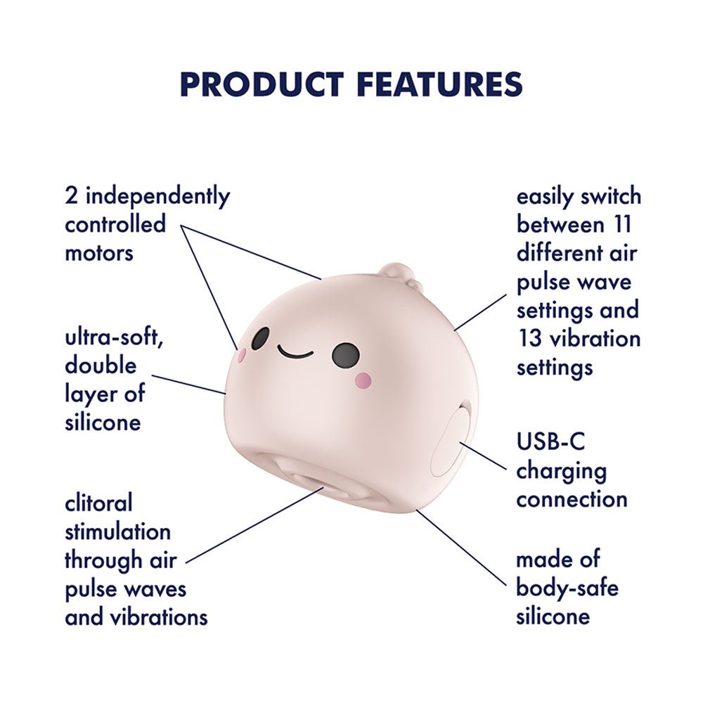 Satisfyer Mochi - Beige - Beige USB Rechargeable Air Pulse Stimulator - silkandsin