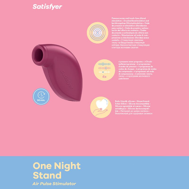 Satisfyer One Night Stand - Touch - Free Disposable Clitoral Stimulator - silkandsin