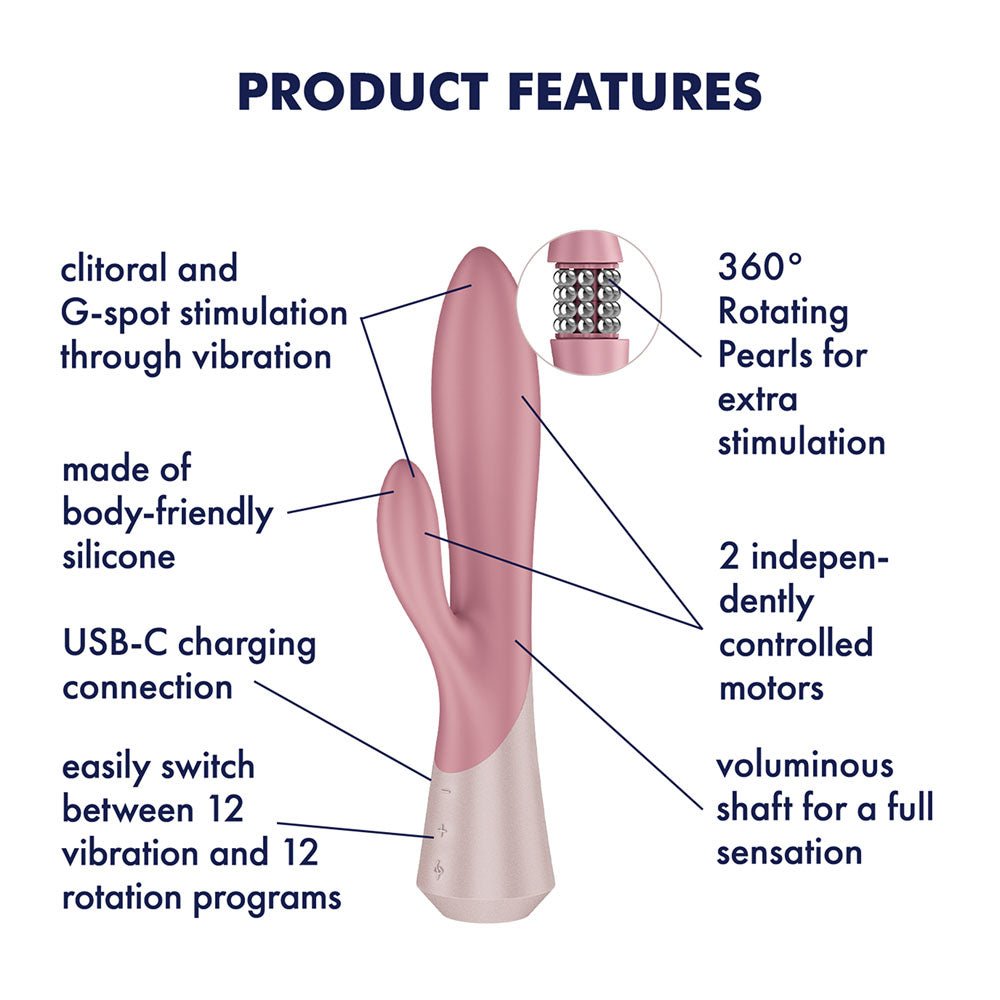 Satisfyer Pearl Bunny 1 - Pink 22.3 cm USB-C Rechargeable Rabbit Vibrator - Silk and Sin