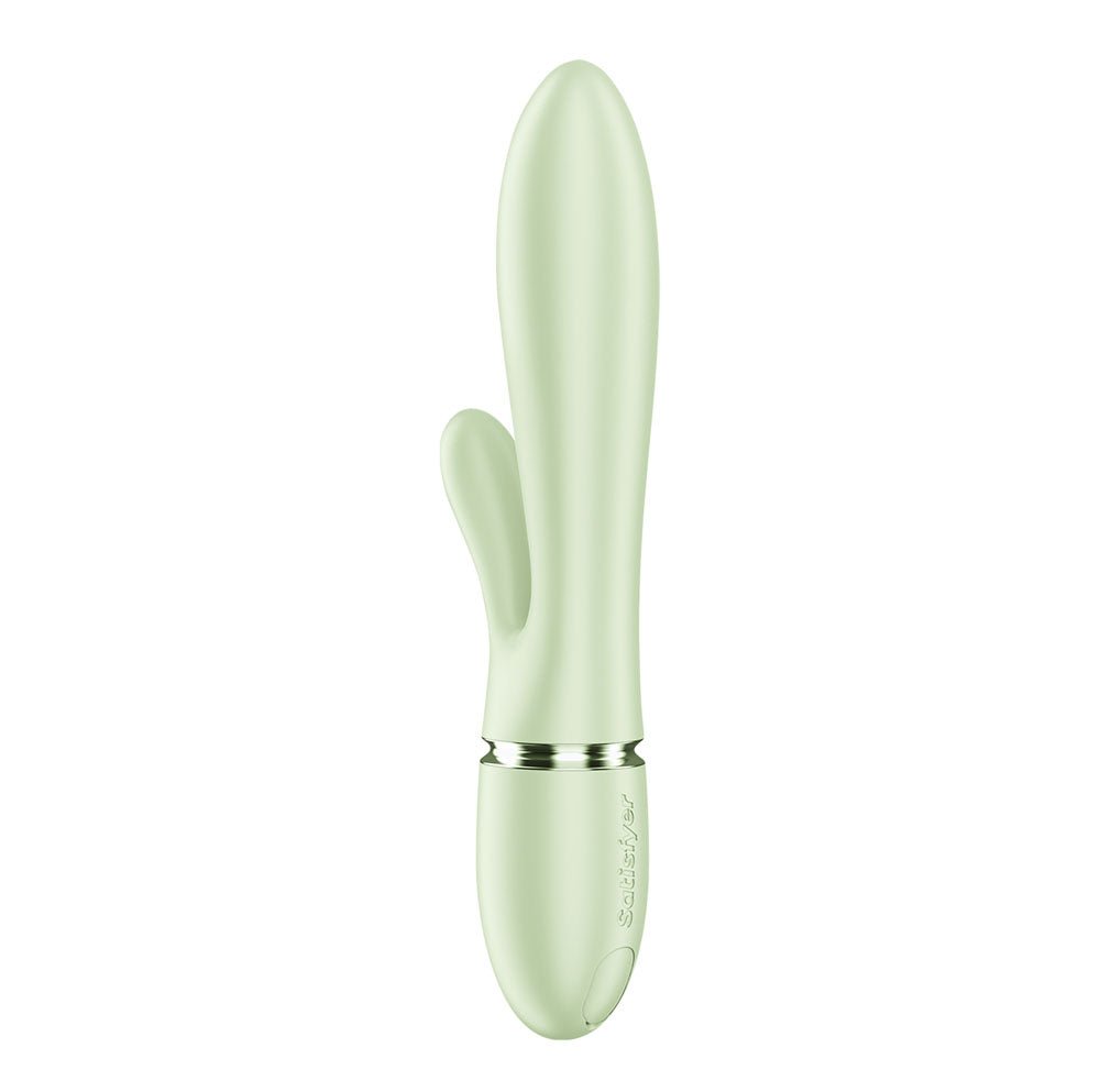Satisfyer Pearl Bunny 2 - Light Green - Light Green 21.5 cm USB-C Rechargeable Rabbit Vibrator - Silk and Sin