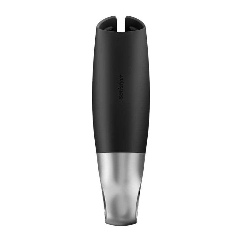 Satisfyer Power Masturbator - Black USB Rechargeable Vibrating Masturbator with App Control - Silk and Sin