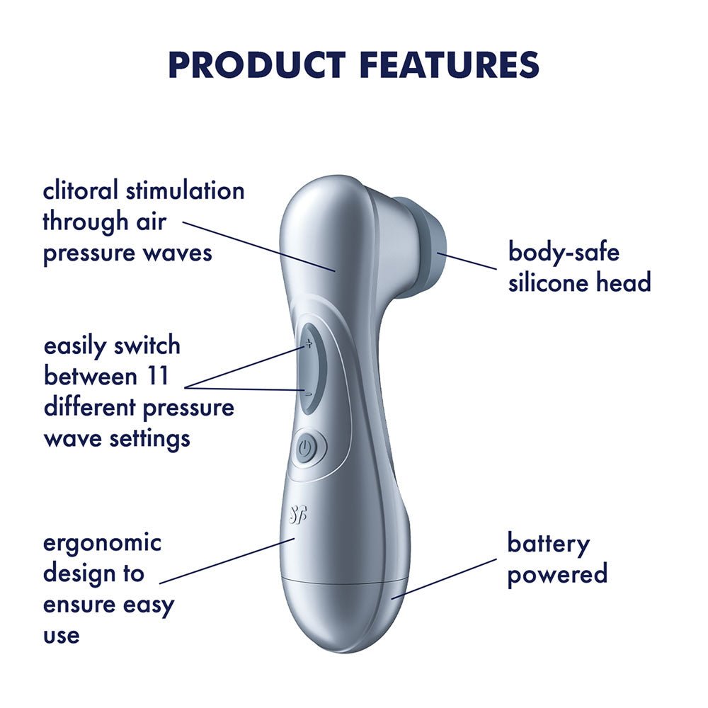Satisfyer Pro 2 - Blue - Battery Series - Blue Touch - Free Clitoral Stimulator - silkandsin