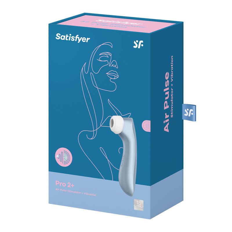 Satisfyer Pro 2+ - Blue Touch - Free USB - Rechargeable Clitoral Stimulator with Vibration - silkandsin