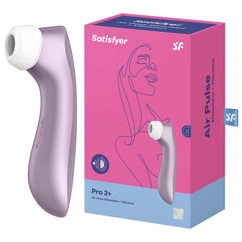 Satisfyer Pro 2+ Purple - Purple Touch - Free USB - Rechargeable Clitoral Stimulator with Vibration - silkandsin