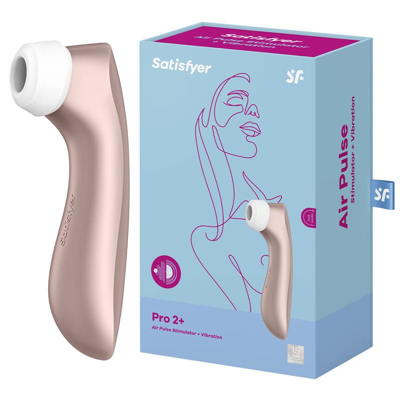 Satisfyer Pro 2+ Rose Gold - Rose Gold Touch - Free USB - C Rechargeable Clitoral Stimulator with Vibration - silkandsin