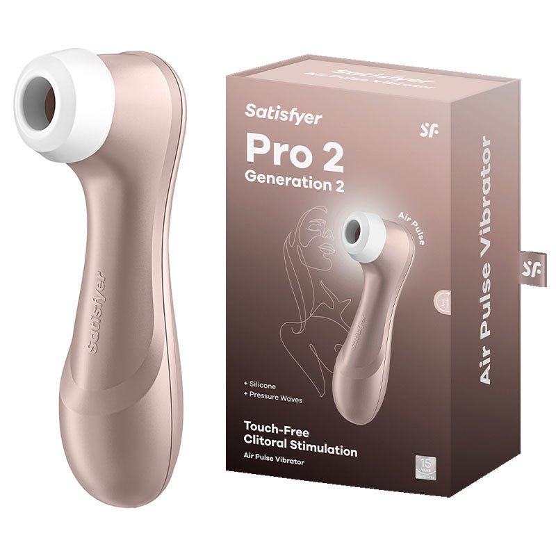 Satisfyer Pro 2 - Rose Gold - Touch - Free USB - Rechargeable Clitoral Stimulator - silkandsin