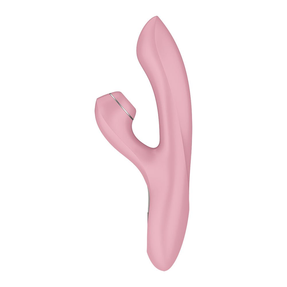 Satisfyer Pro + G-Spot - Pink - Rose Pink 22 cm USB-C Rechargeable Rabbit Vibrator with Touch-Free Clitoral Stimulator - Silk and Sin