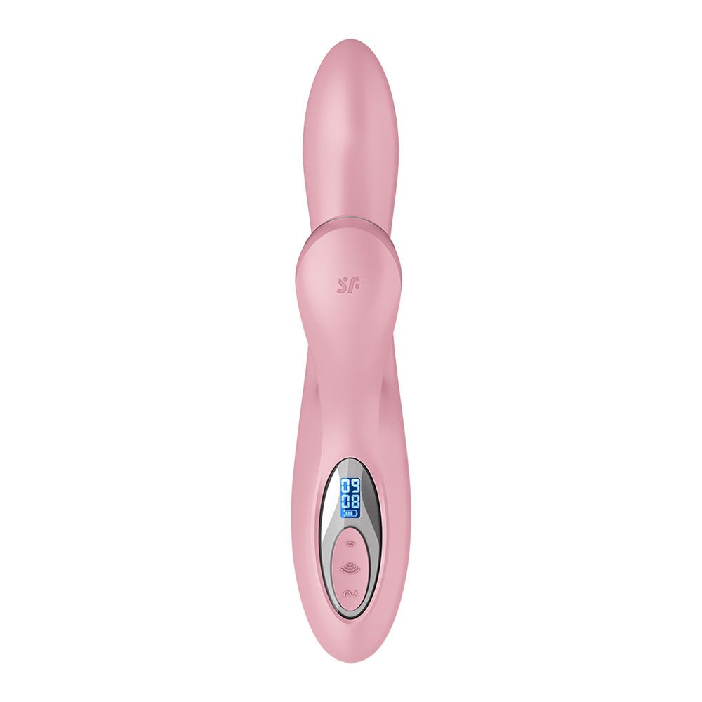 Satisfyer Pro + G-Spot - Pink - Rose Pink 22 cm USB-C Rechargeable Rabbit Vibrator with Touch-Free Clitoral Stimulator - Silk and Sin