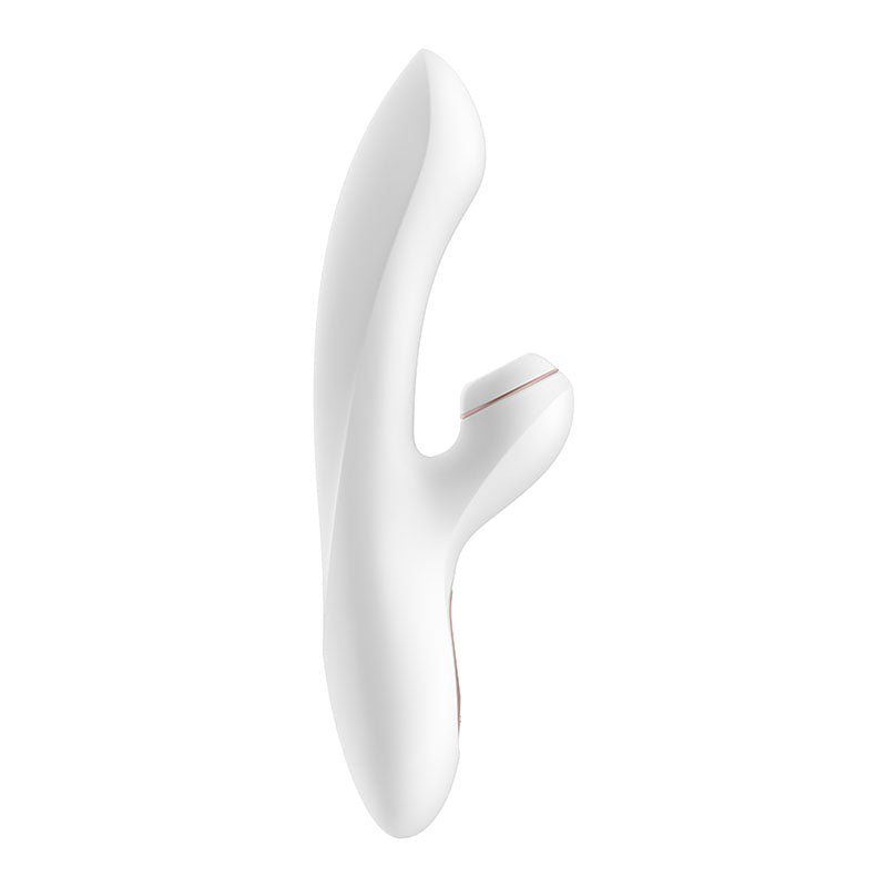 Satisfyer Pro + G - Spot - White 22 cm USB Rechargeable Rabbit Vibrator with Touch - Free Clitoral Stimulator - silkandsin