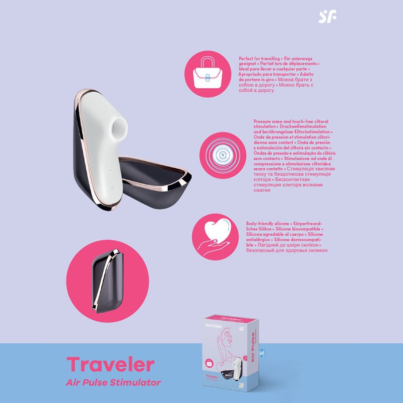 Satisfyer Pro Traveller - USB Rechargeable Touch - Free Clitoral Stimulator - silkandsin