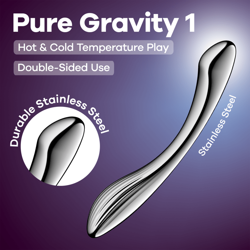 Satisfyer Pure Gravity 1 Metal Dildo - Silk and Sin