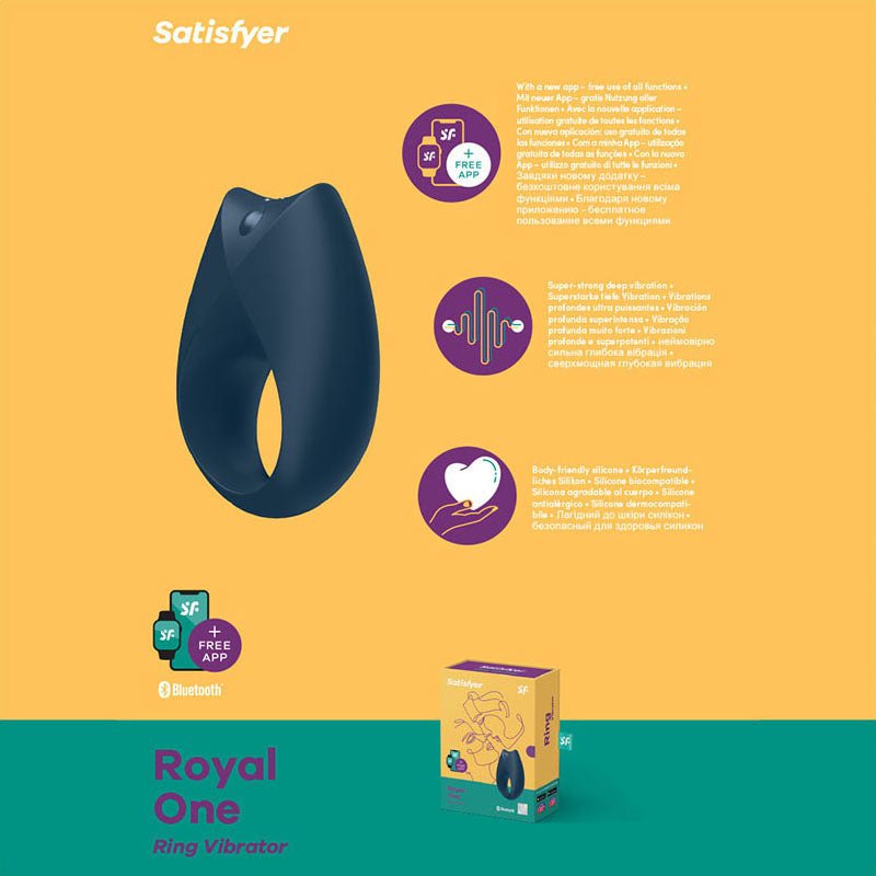 Satisfyer Royal One - App Controlled Vibrating Cock Ring - silkandsin