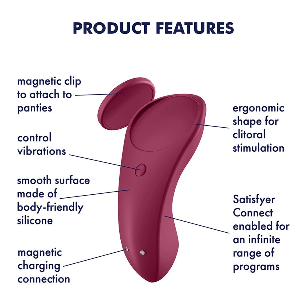 Satisfyer Sexy Secret - App Contolled USB - Rechargeable Panty Vibrator - silkandsin