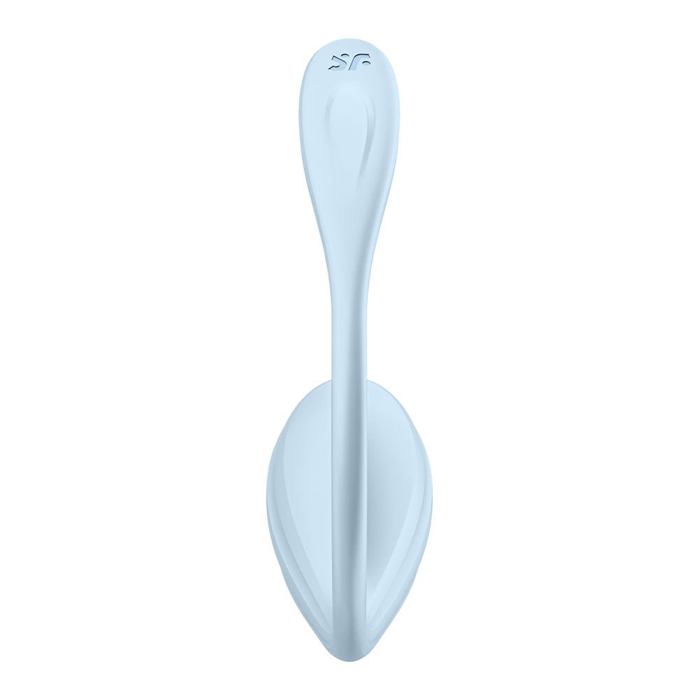 Satisfyer Smooth Petal - Light Blue - Light Blue USB Rechargeable Wearable Stimulator with App Control - silkandsin