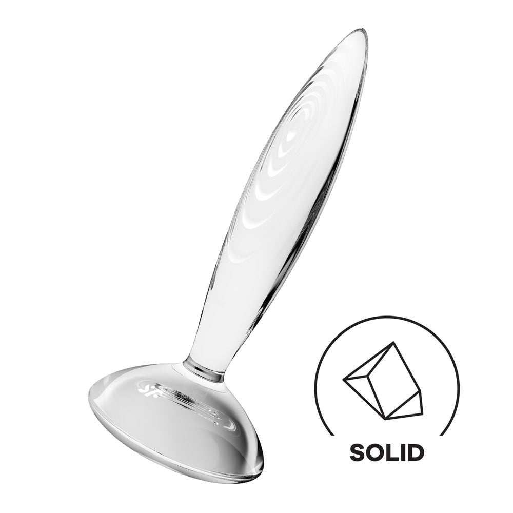 Satisfyer Sparkling Crystal - Clear Glass Butt Plug - Silk and Sin