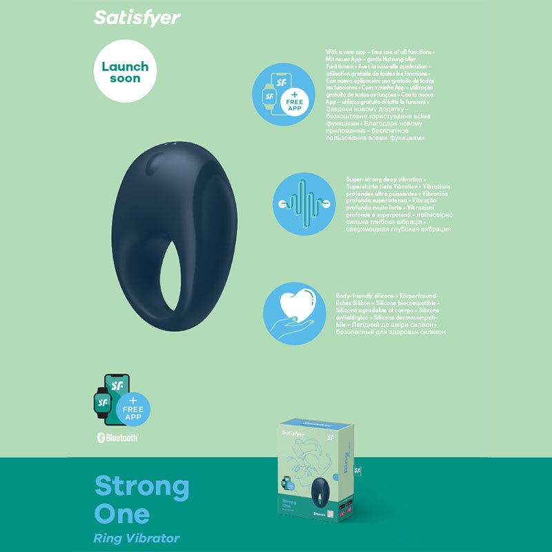 Satisfyer Strong One - App Controlled Vibrating Cock Ring - silkandsin