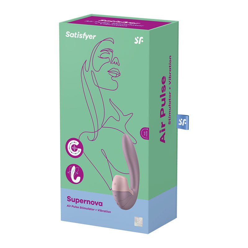 Satisfyer Supernova - Old Rose USB Rechargeable Vibrator with Air Pulsation - silkandsin