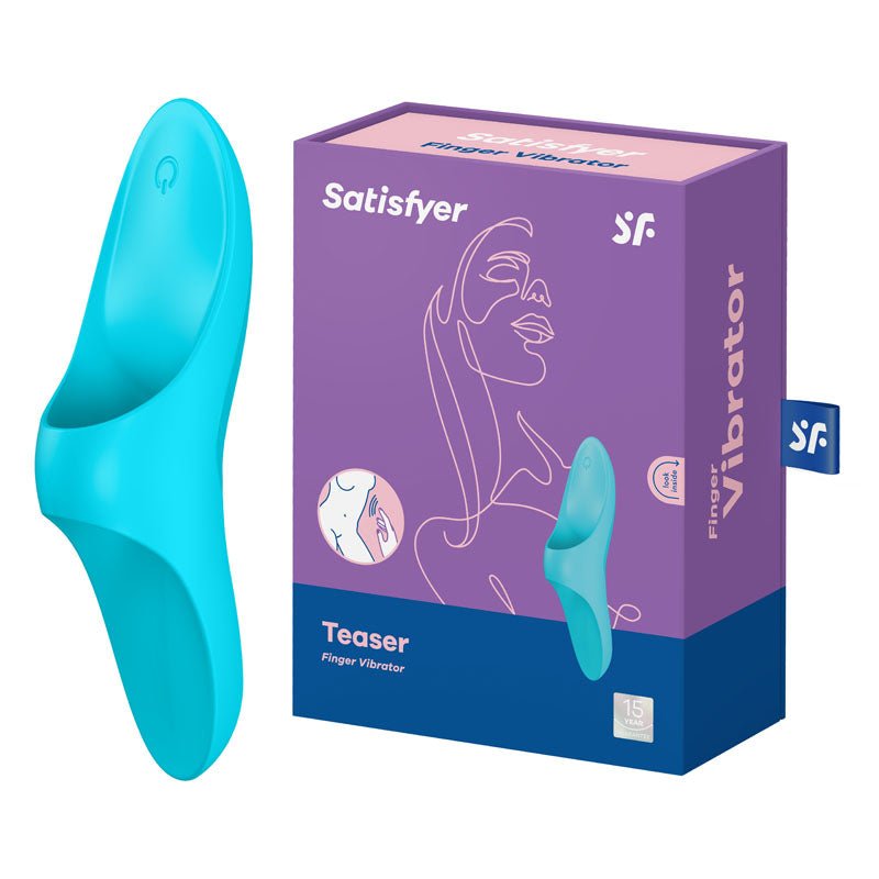 Satisfyer Teaser - Light Blue USB Rechargeable Finger Stimulator - silkandsin