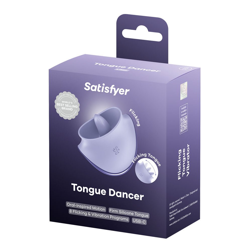 Satisfyer Tongue Dancer - Purple USB Rechargeable Flicking Stimulator - silkandsin