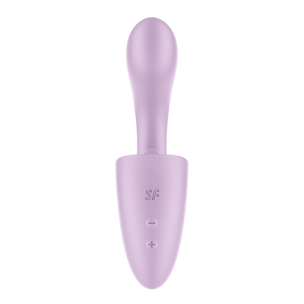Satisfyer Tongue Expert - Violet 18 cm USB Rechargeable Vibrator with Flicking Clit Stimulator - silkandsin