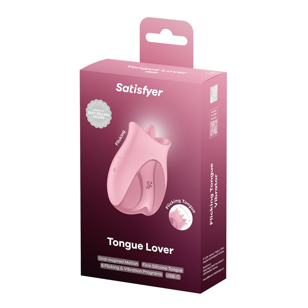 Satisfyer Tongue Lover - Pink USB Rechargeable Flicking Stimulator - silkandsin