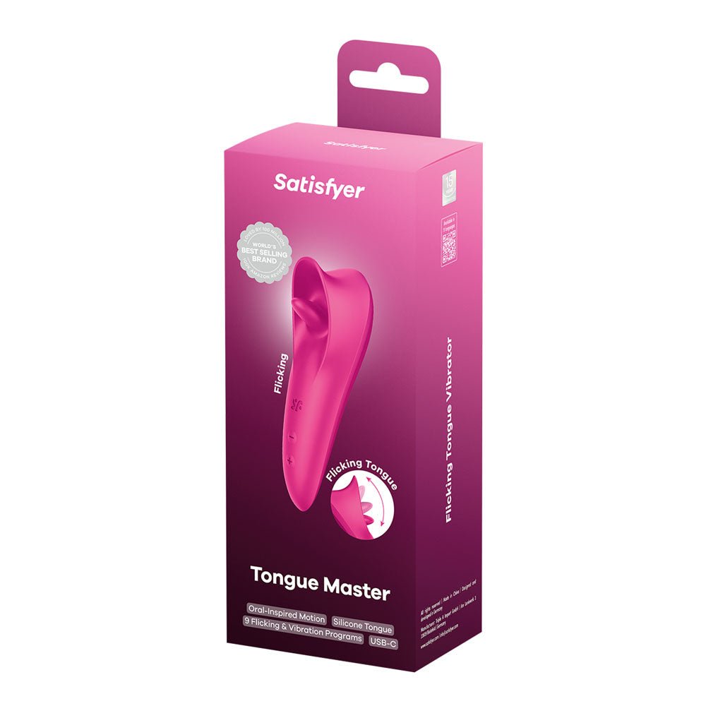 Satisfyer Tongue Master - Pink 14.4 cm USB Rechargeable Flicking Clitoral Stimulator - silkandsin
