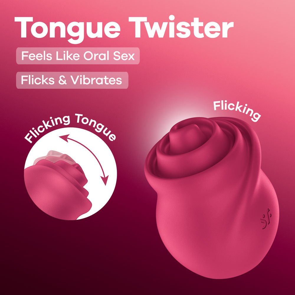 Satisfyer Tongue Twister - Pink USB Rechargeable Stimulator - silkandsin