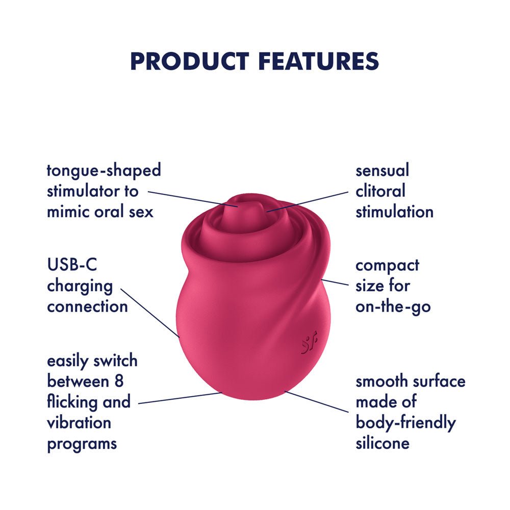 Satisfyer Tongue Twister - Pink USB Rechargeable Stimulator - silkandsin