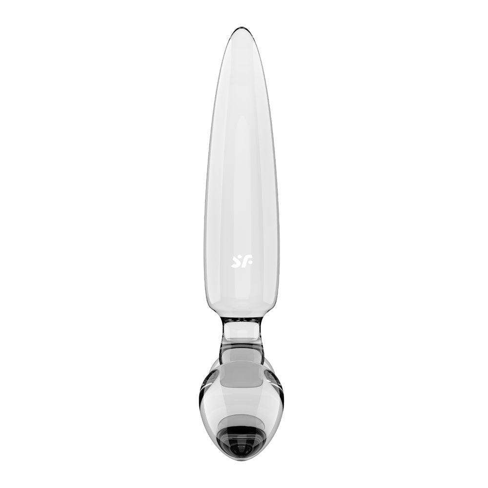 Satisfyer Triple Crystal 1 - Clear - Clear Glass 3-in-1 Butt Plug - Silk and Sin