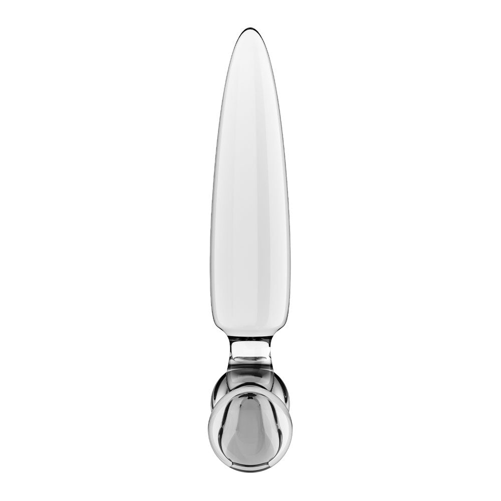 Satisfyer Triple Crystal 1 - Clear - Clear Glass 3-in-1 Butt Plug - Silk and Sin