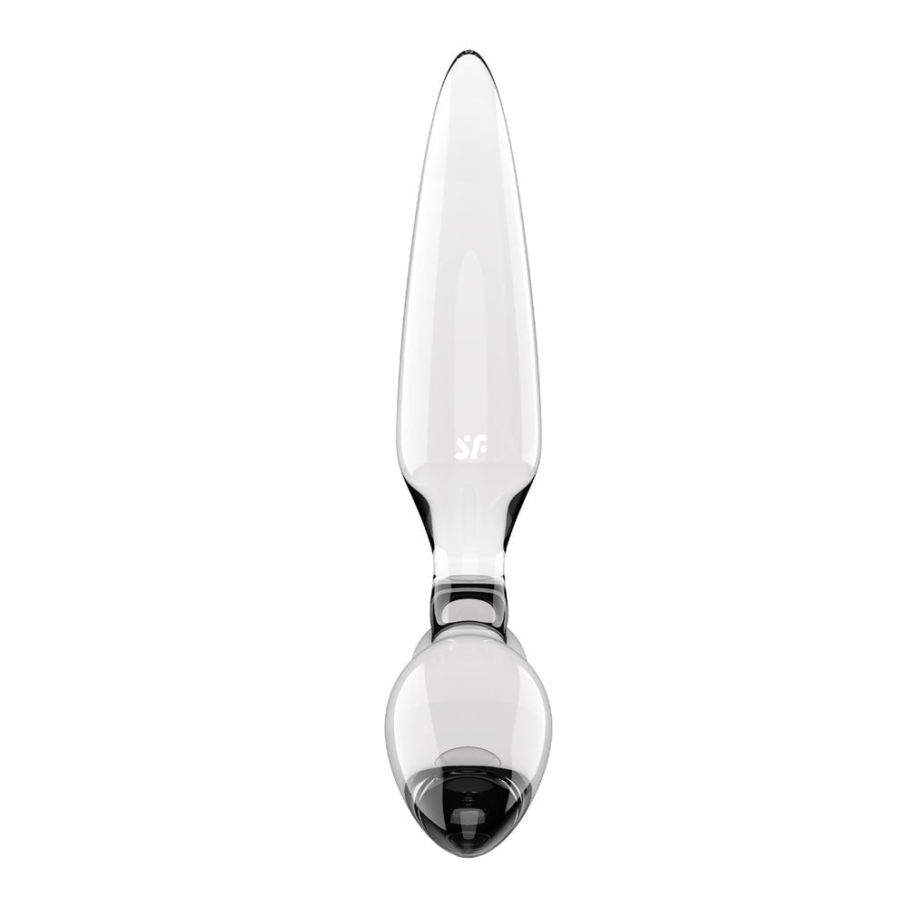 Satisfyer Triple Crystal 2 - Clear - Clear Glass 3-in-1 Butt Plug - Silk and Sin