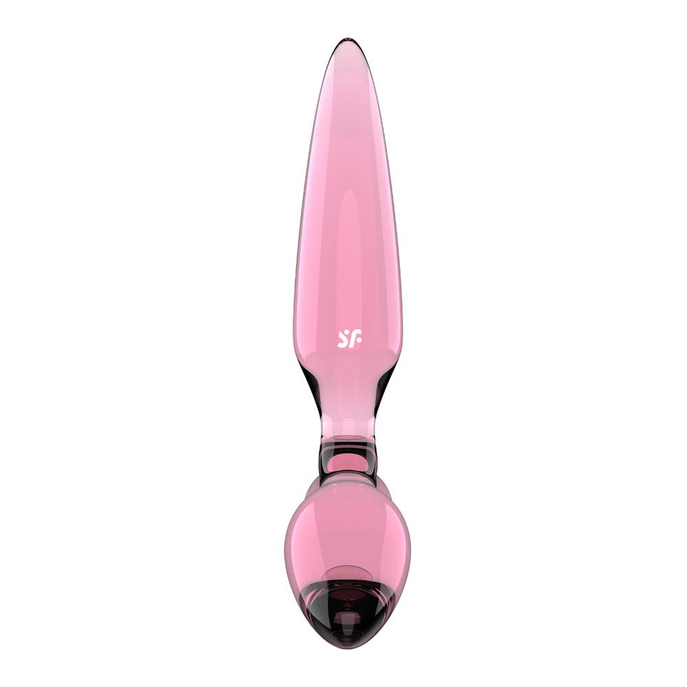 Satisfyer Triple Crystal 2 - Pink - Pink Glass 3-in-1 Butt Plug - Silk and Sin