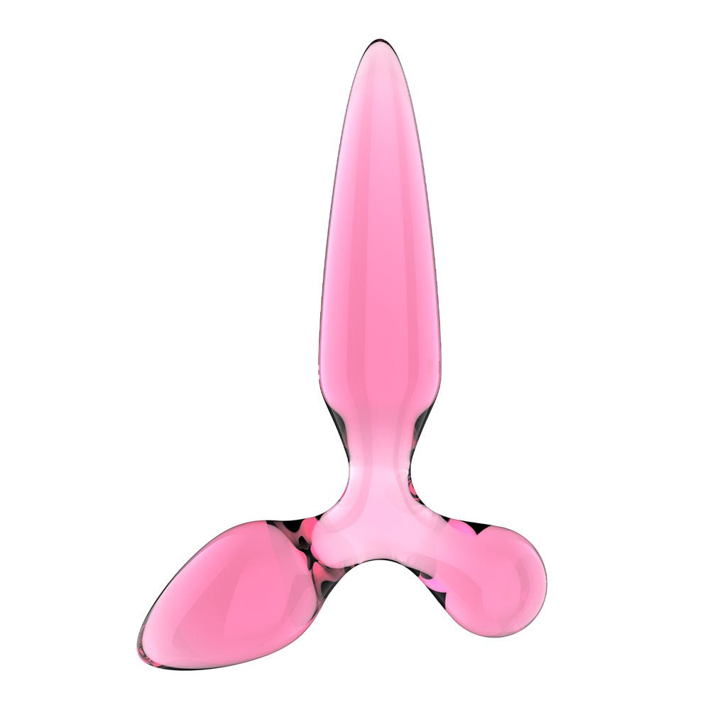 Satisfyer Triple Crystal 2 - Pink - Pink Glass 3-in-1 Butt Plug - Silk and Sin