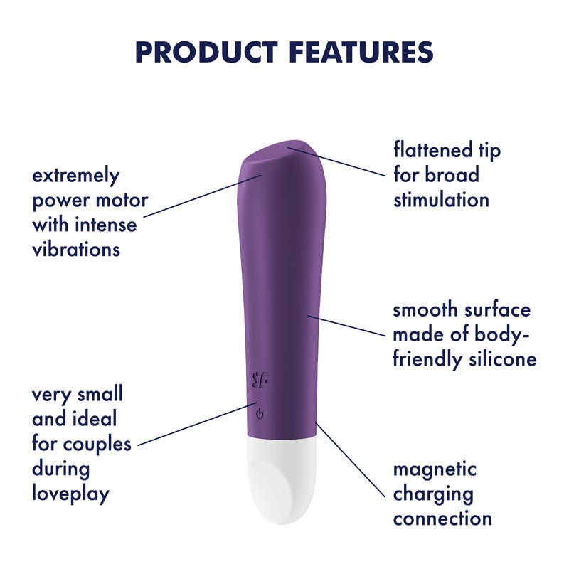 Satisfyer Ultra Power Bullet 2 - Purple USB Rechargeable Bullet - Silk and Sin