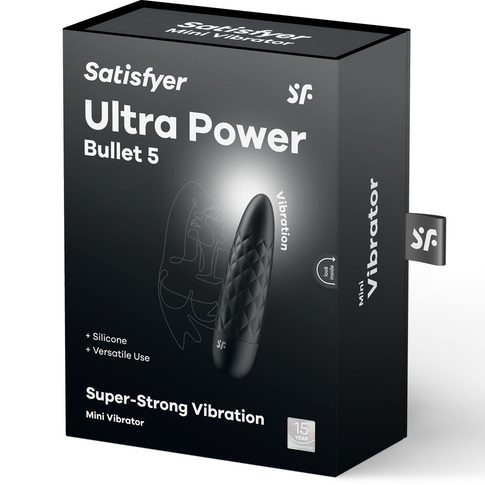Satisfyer Ultra Power Bullet 5 - Black USB Rechargeable Bullet - silkandsin