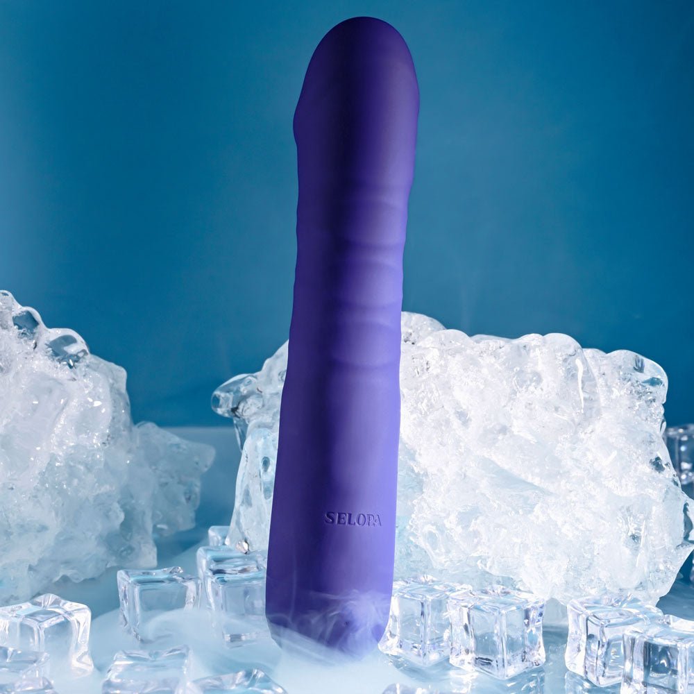 Selopa AMBITION - Purple 17 cm USB Rechargeable Thrusting Vibrator - silkandsin