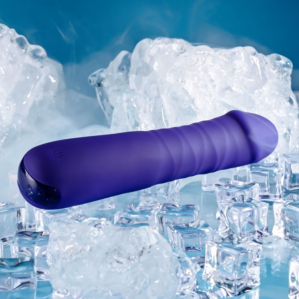 Selopa AMBITION - Purple 17 cm USB Rechargeable Thrusting Vibrator - silkandsin