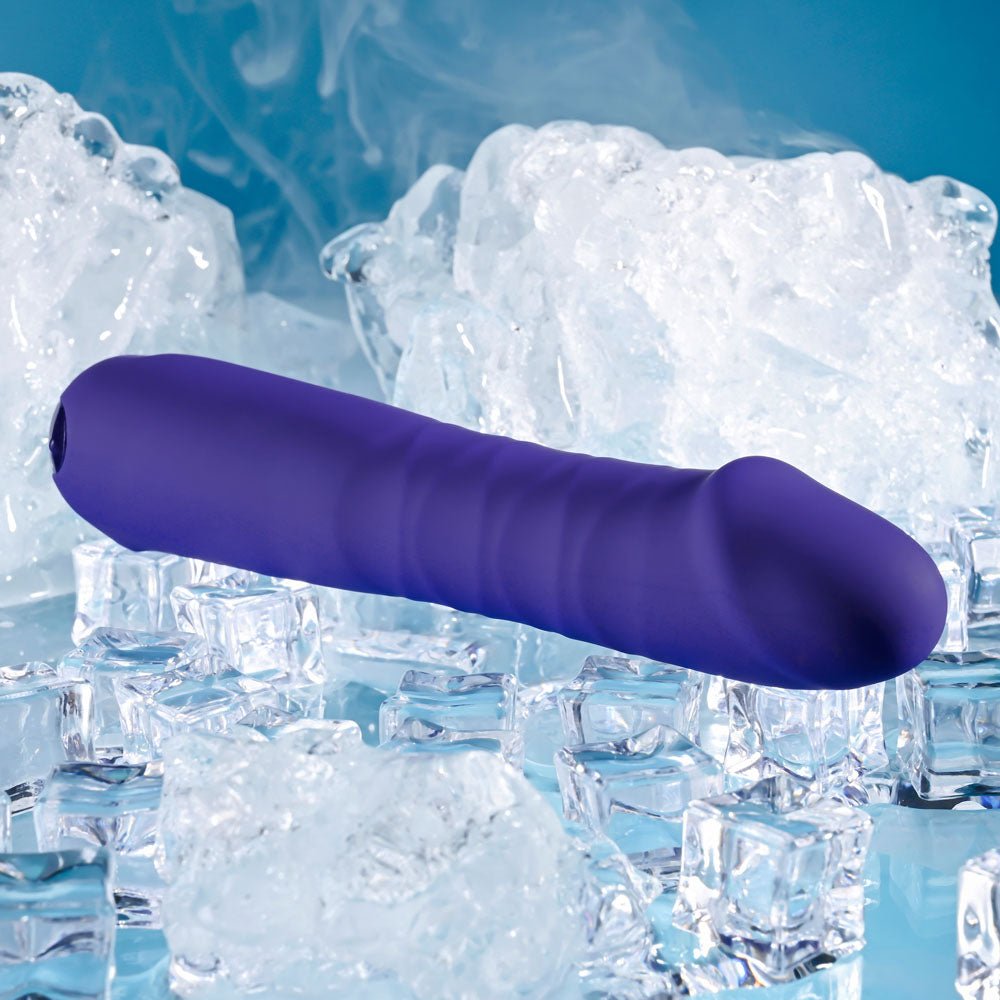 Selopa AMBITION - Purple 17 cm USB Rechargeable Thrusting Vibrator - silkandsin
