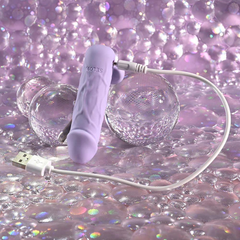 Selopa BALLSY BULLET - Purple 9.2 cm USB Rechargeable Bullet - silkandsin