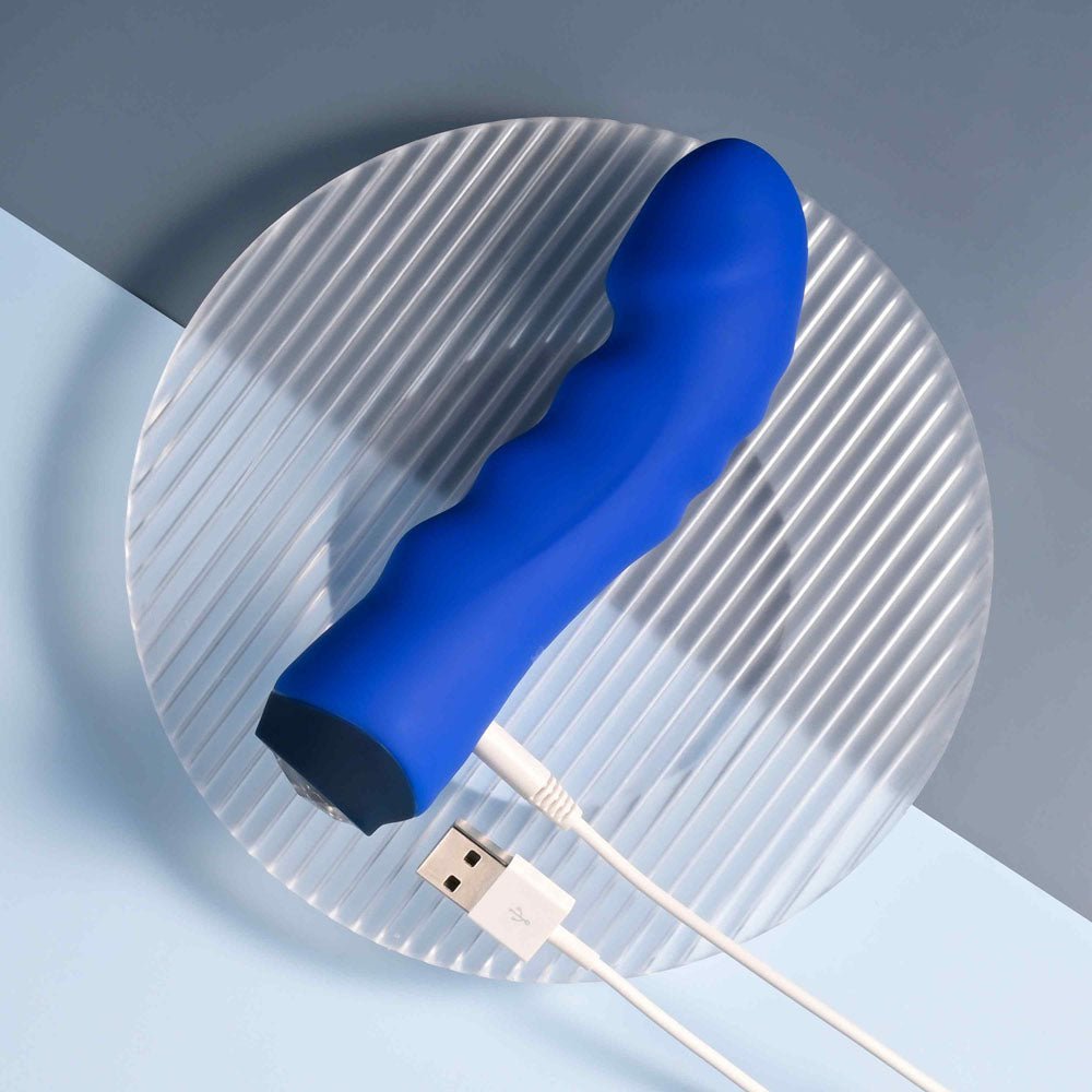 Selopa BLUE BANGER - Blue 13.6 cm USB Rechargeable Vibrator - silkandsin
