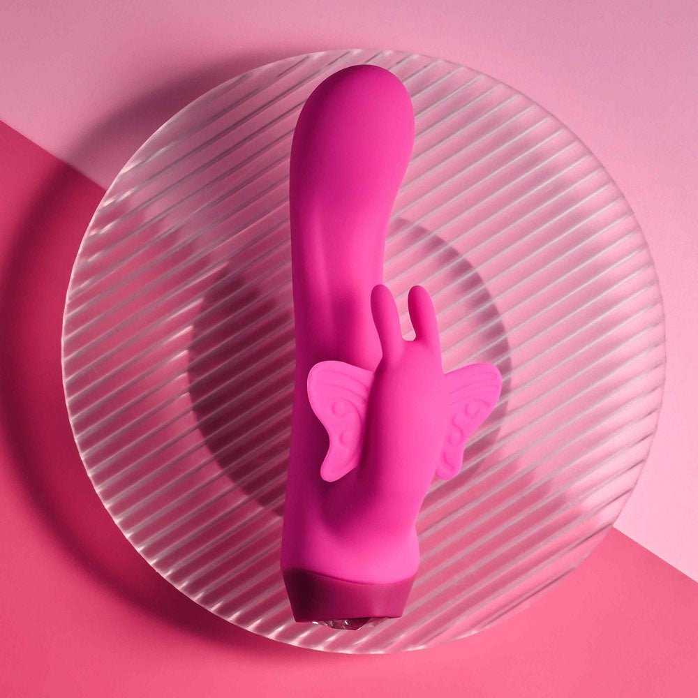 Selopa BUTTERFLY LOVE - Pink 13.8 cm USB Rechargeable Butterfly Vibrator - silkandsin